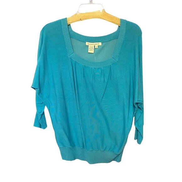 Hanna & Gracie Turquoise Sweater with Dolman Sleeves Women’s Small NWT - Picture 1 of 7